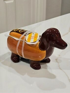 HOT DOG DACHSHUND CERAMIC COOKIE JAR